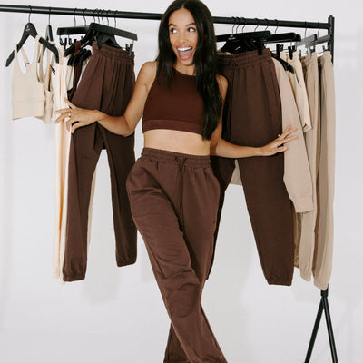 Girl Next Door Joggers- Chocolate