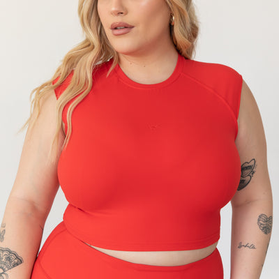 She's so Luxe Sleeveless Top-Red