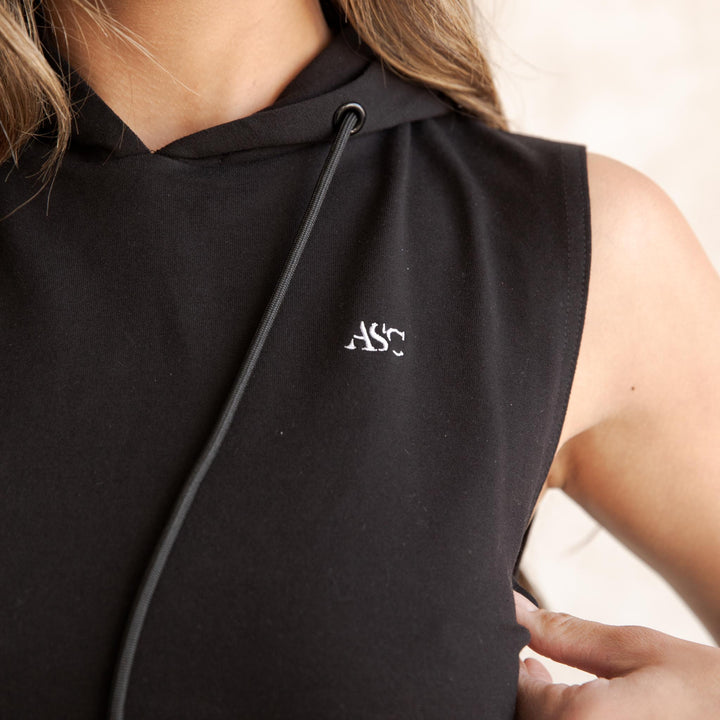 ASC Sleeveless Cropped Hoodie- Black – Ashley Snell Collection