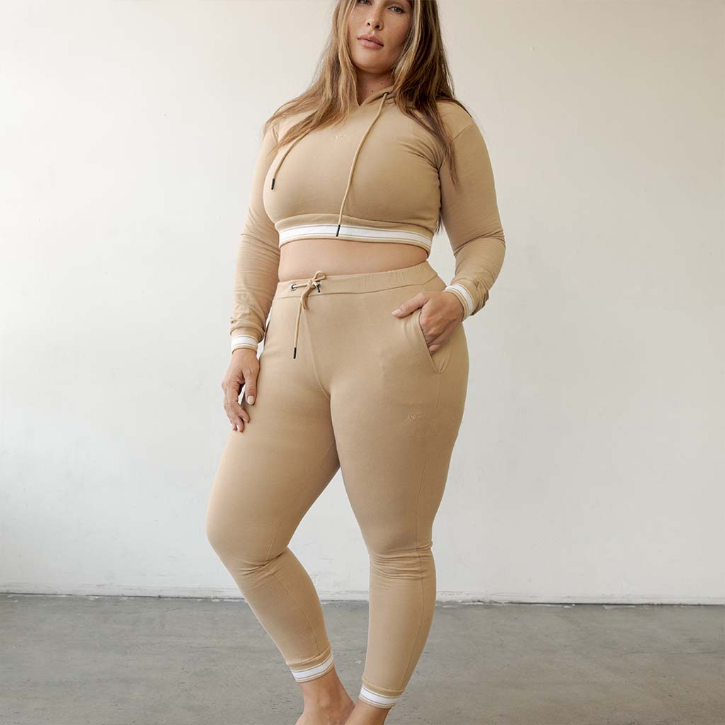Piping Hot Hoodie Set (Sand)