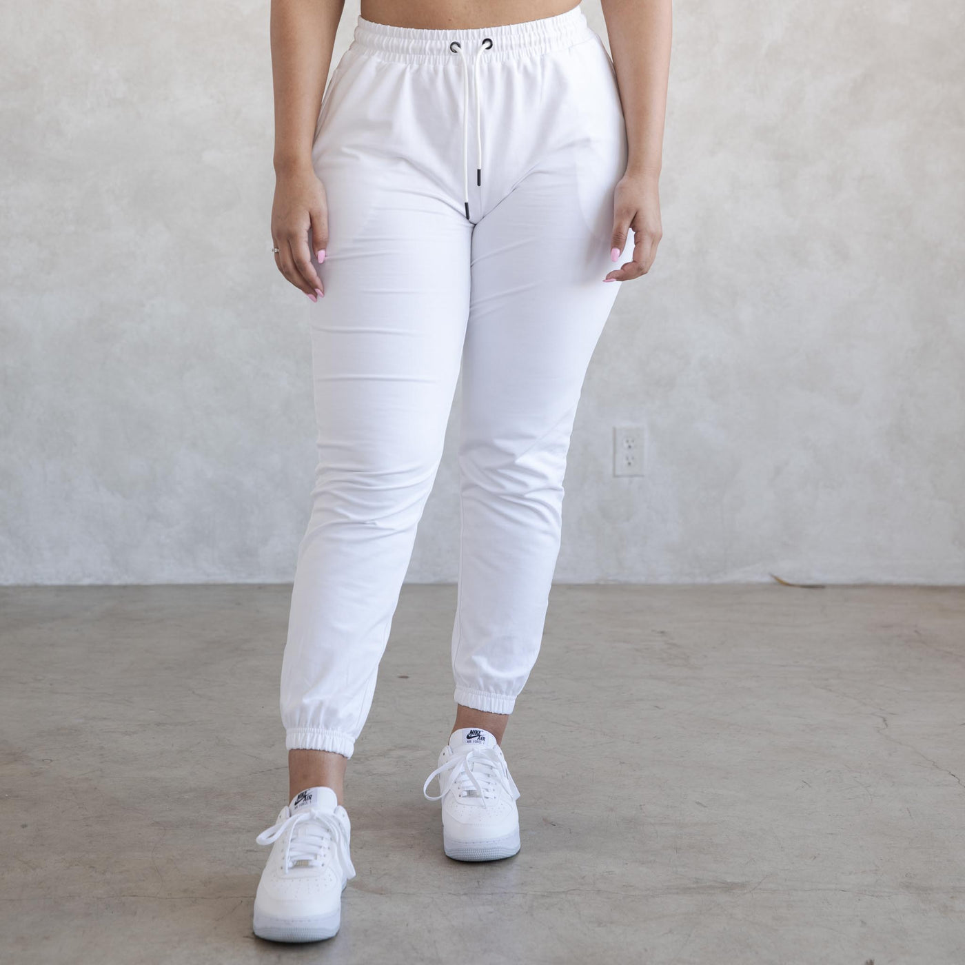 White Casual Joggers