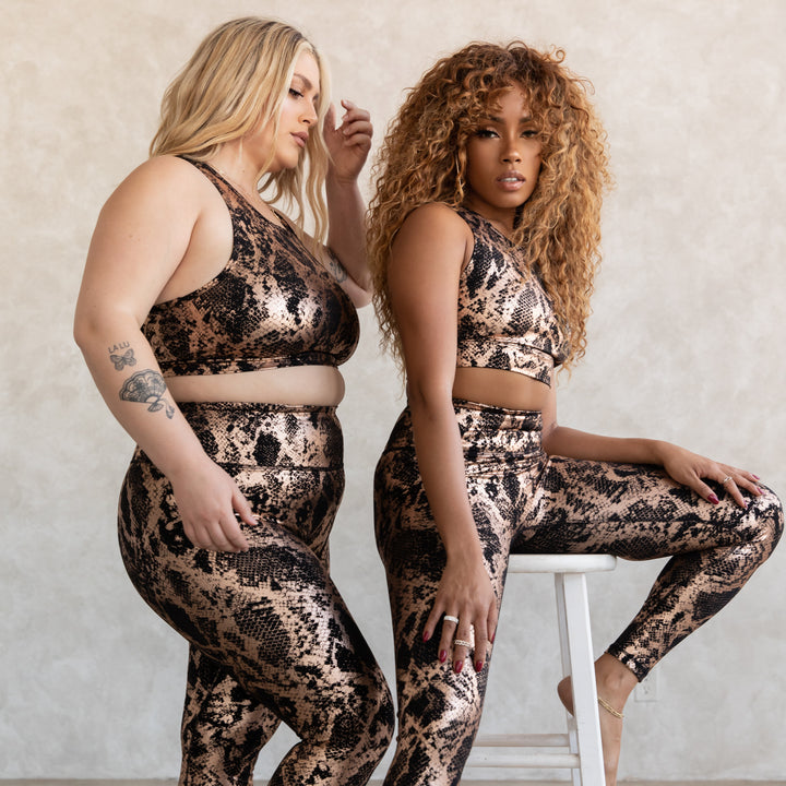 The Dolce High Waist Legging- Black and Gold – Ashley Snell Collection